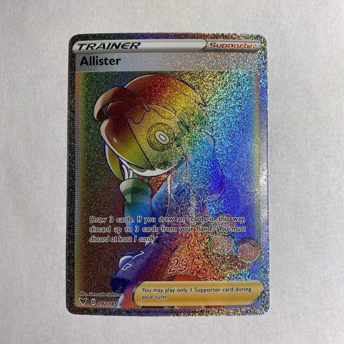 Allister Secret Rainbow Rare 192/185 - Vivid Voltage - Pokemon Card Mint