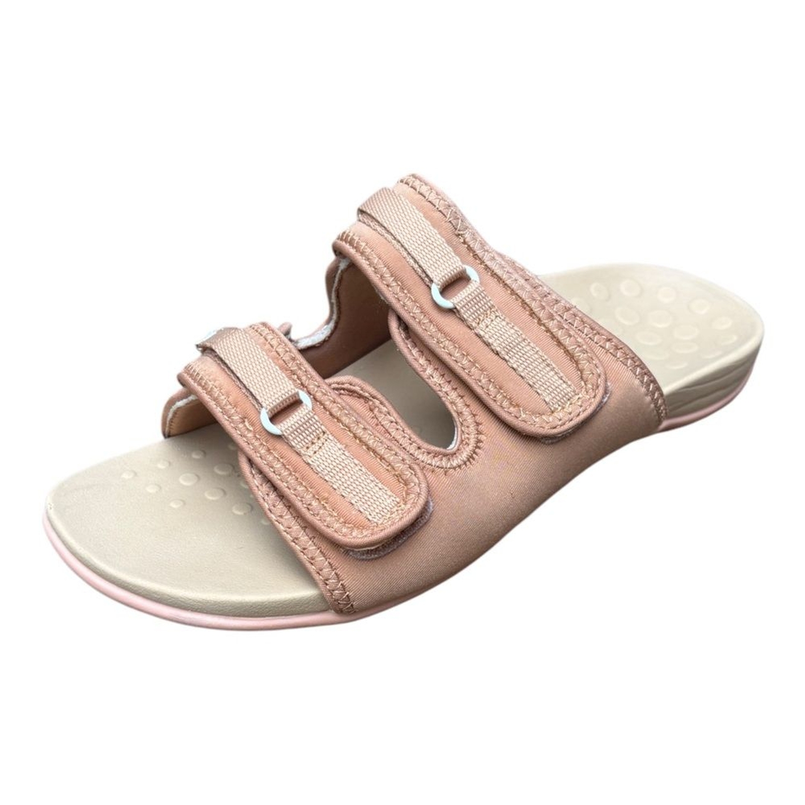 Vionic Women’s 9W Sarah Beige Hook & Loop Slip On Comfort Slide Sandals W/Box