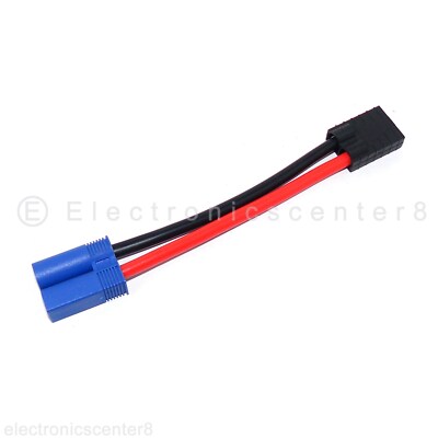 Câble Adaptateur EC5/IC5 Femelle Vers Traxxas TRX Mâle - 12AWG Pour Batteries LiPo - Neuf Emballé