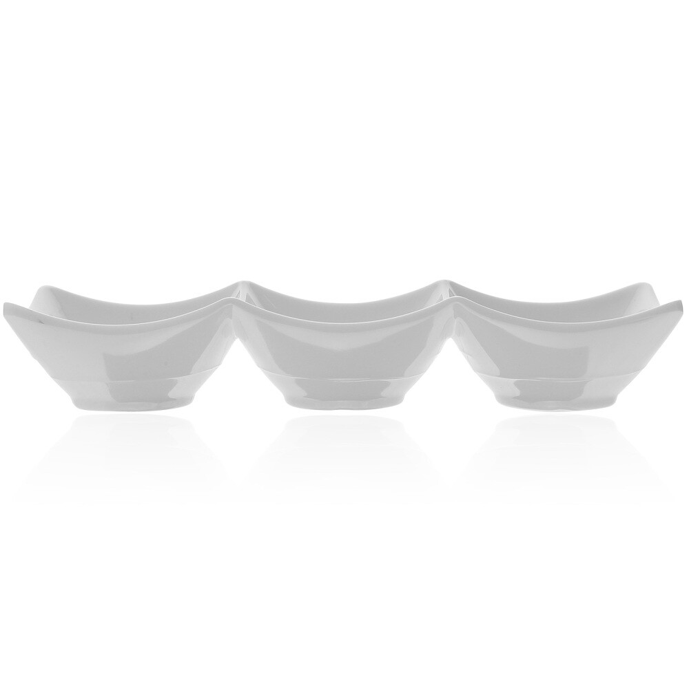 Divided Ketchup Sauce Dipping Bowl Condiment Dish Snack Serving Dip