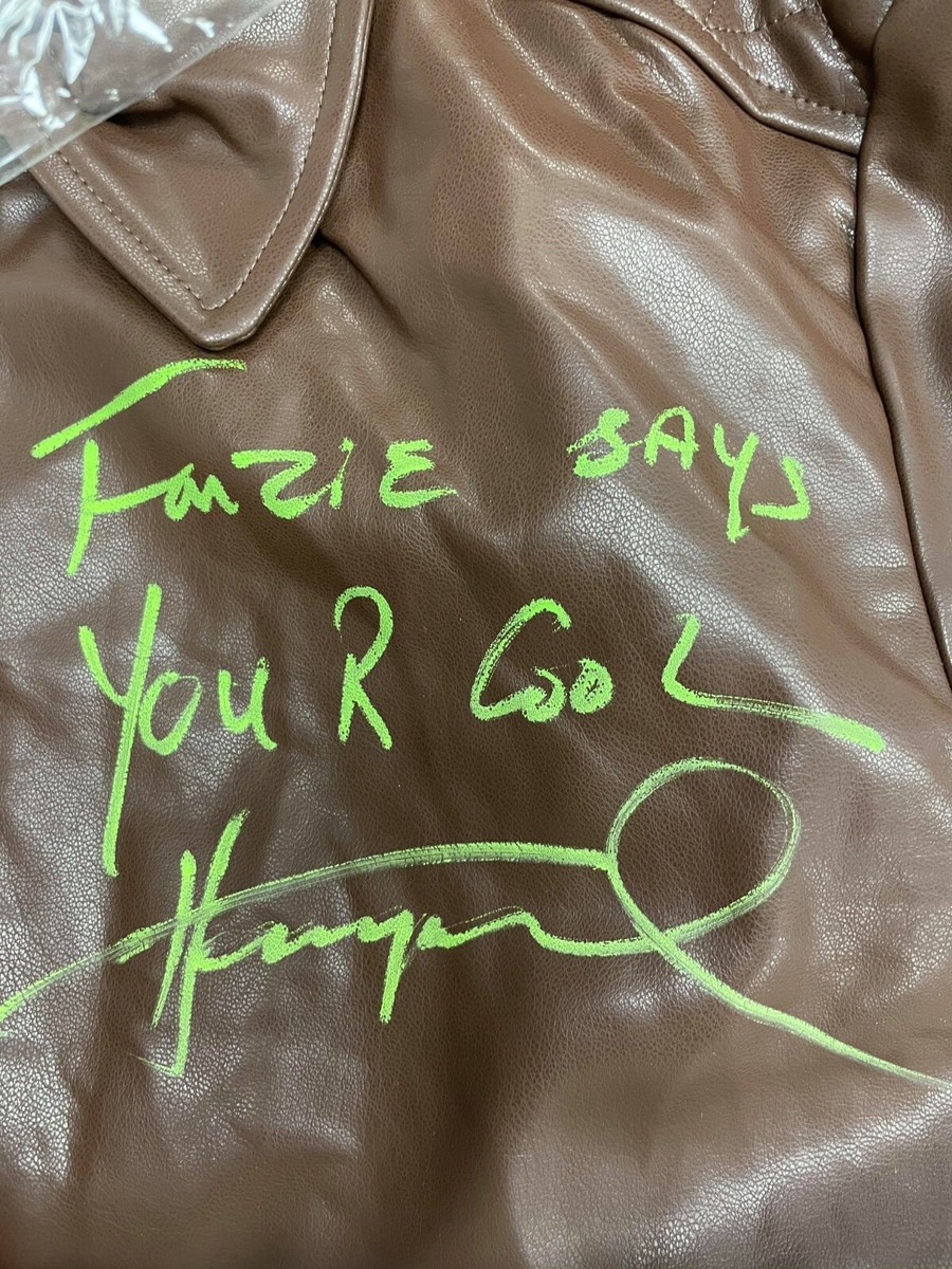 Replica Leather Fonz Jacket Quoted & Signed By Henry Winkler