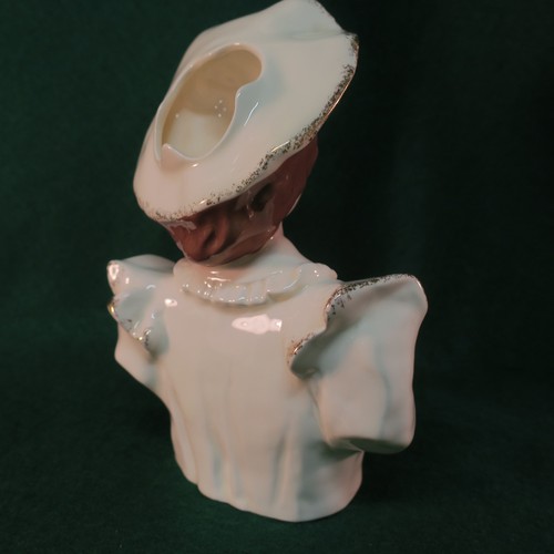 FLORENCE PORCELAIN FLOWER HOLDER FIGURINE Mid Century 7" Tall, Mint - Picture 5 of 11