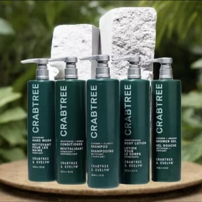 5 - Crabtree & Evelyn -Shampoo&Hand Wash&Conditioner&Body Lotion&Shower Gel SET!