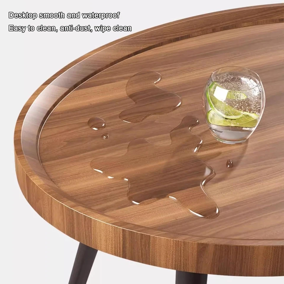 40cm Round Side Table 2-Tier Small Coffe Table Anti-fall Barrier Home/Office AU - image 4 of 4