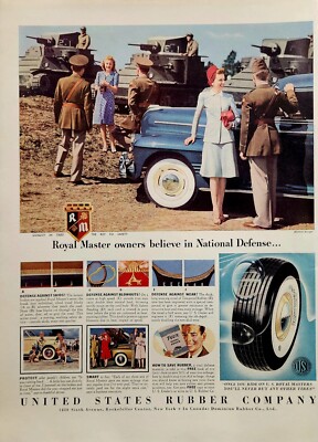 1941 Royal Master Tires Print Ad Vintage Ephemera Wall Art Decor Morton Berger