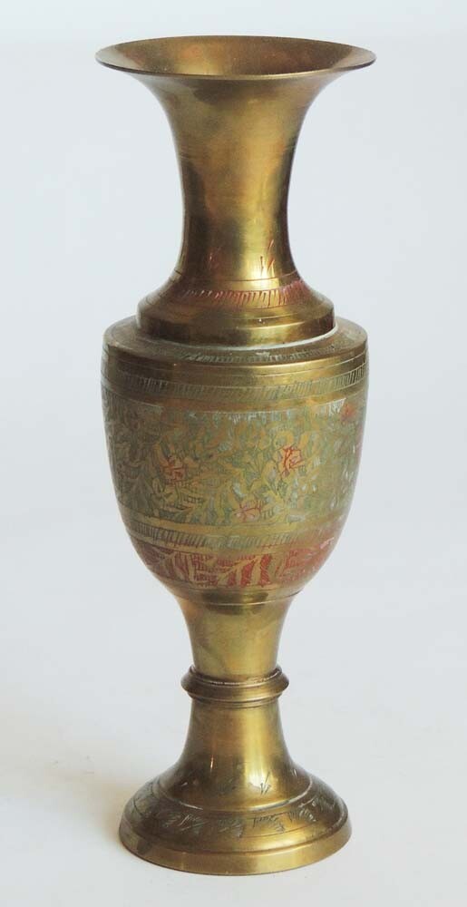 Vintage Antique Indian Hand Crafted Engraved Bronze Solid BRASS