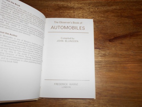 The Observer's Book of Automobiles. John Blunsden. 1981. - Picture 3 of 3