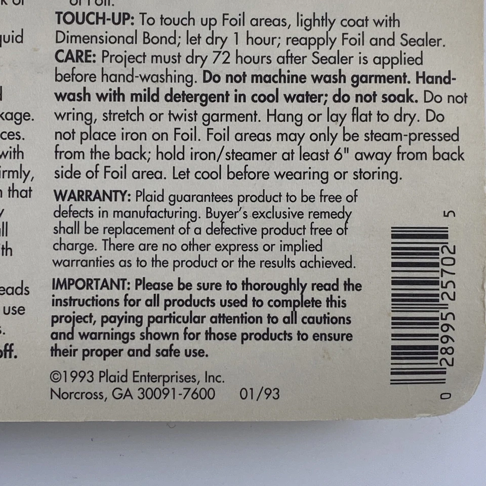 Vintage LIQUID BEADS Press & Peel Foil by Plaid SILVER 1990's NOS 1993 - Image 3 of 4