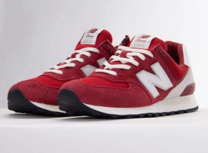 GENUINE NEW BALANCE U574 MENS SIZE 17 D RED WHITE CLASSIC RUNNING SHOE SNEAKER