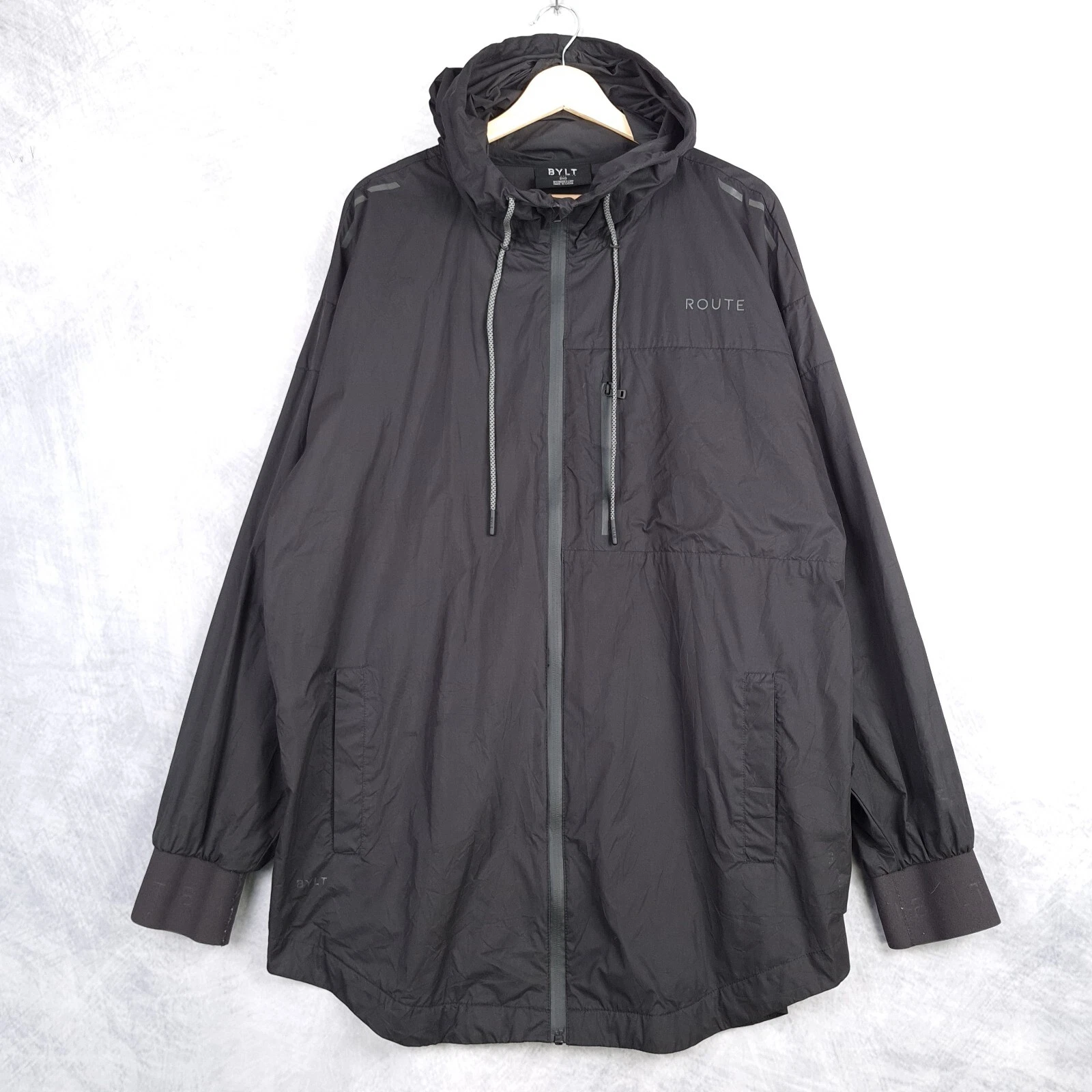 BYLT Dawnbreaker Jacket Mens XXL Black Premium Basics Packable Windbreaker