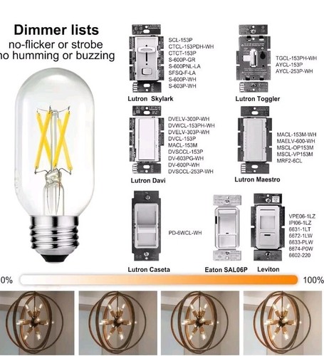 T45 LED Bulb,6W E26 LED Bulb Dimmable Equivalent E26 Bulb 6w=60w 3000k Clear - Picture 4 of 9