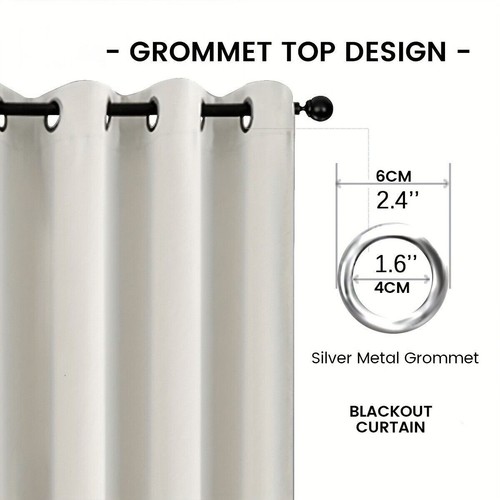 2 Panel Privacy Blackout Short Kitchen Curtains Thermal Insulated Grommet Drapes - Picture 7 of 22