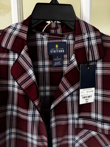 STAFFORD Red Checkered Pattern Pajama Set Men's Small STORE PRICE $60 - Picture 4 of 6