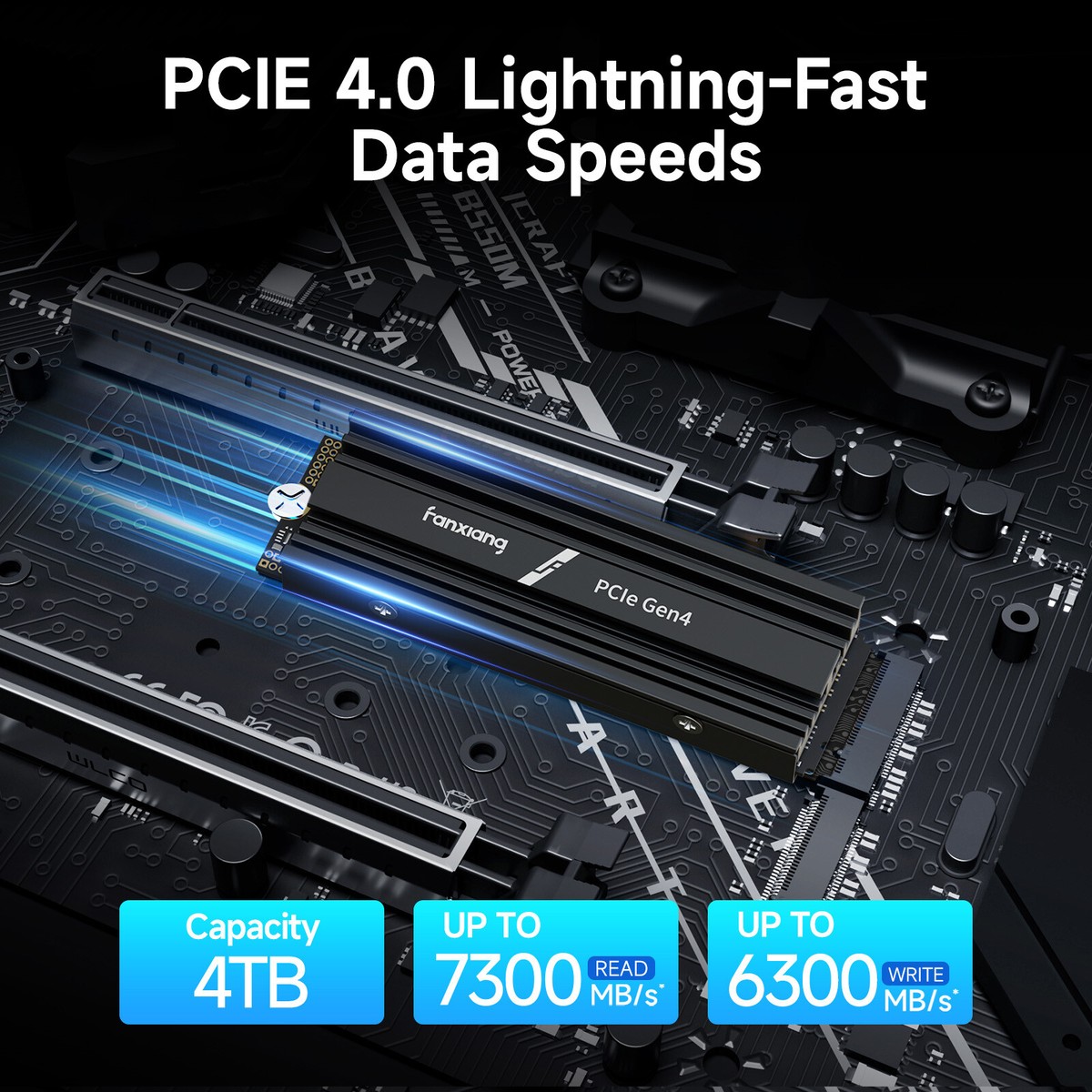 Fanxiang 1TB 2TB 4TB M.2 SSD PS5 NVMe PCIe Gen 4.0 7300MB/s SSD