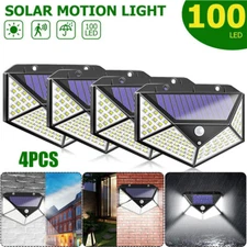 4PACK Solar Power 100 LED Lights PIR Motion Sensor Outdoor Security Lamp Wall US