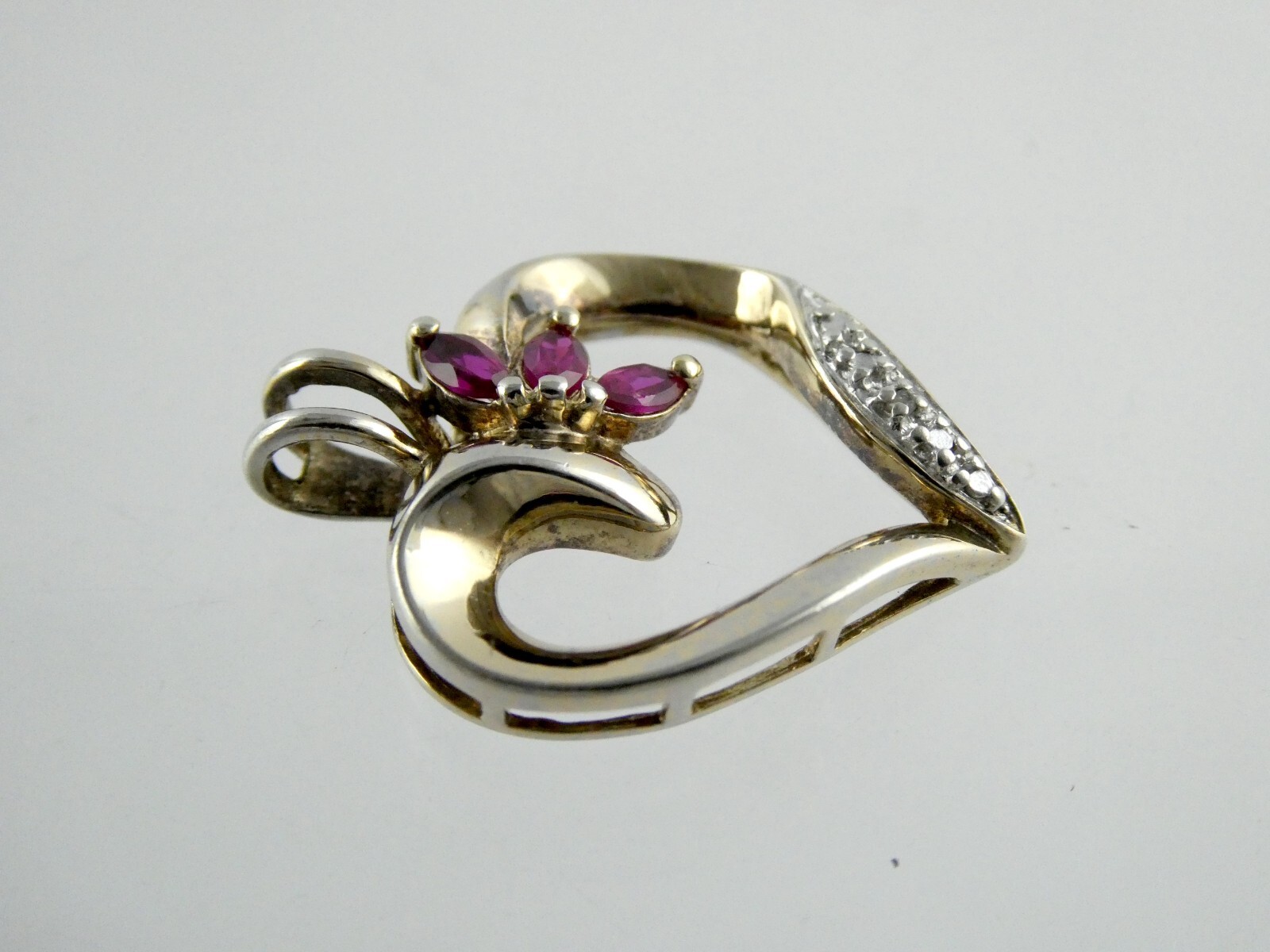 Ross Simons Sterling Silver Gilded Ruby Heart and… - image 3