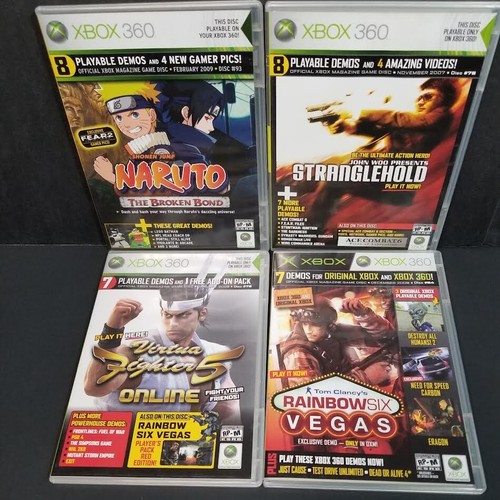 Xbox 360 4 PLAYABLE DEMO GAMES = 30 GAMES Used Free Ship