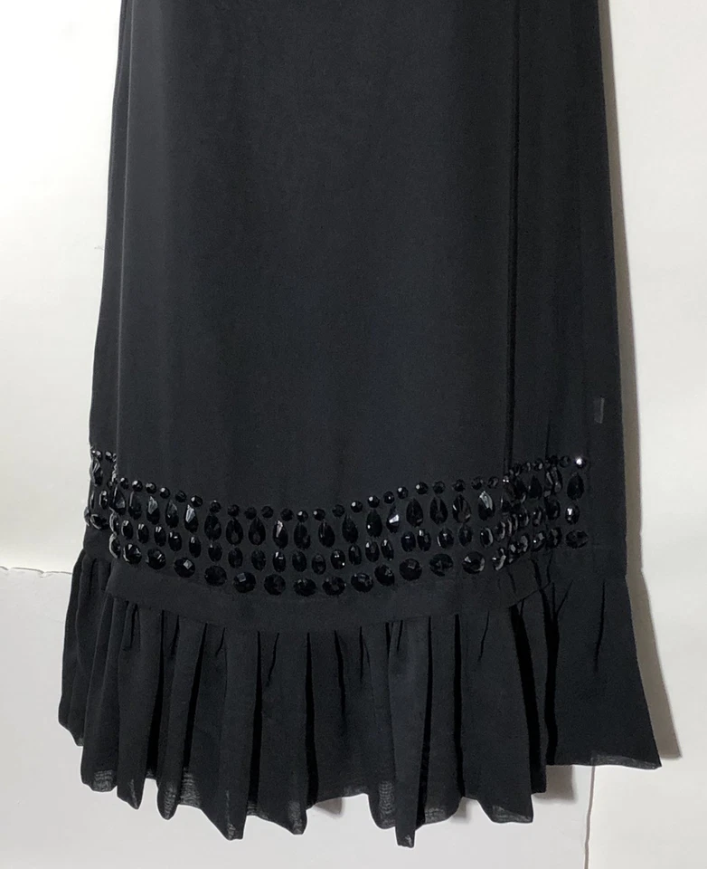 Twenty One Womens Black Sleeveless Beaded Mini Dress Small Ruffle Whimsigoth - Image 3 of 4
