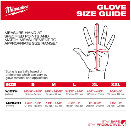 Guantes de impacto de cuero de cabra resistentes a cortes Milwaukee nivel medio 3 - Imagen 3 de 6