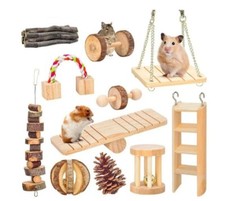 Lindos juguetes de rodillos de conejo mancuernas de pino de madera natural monociclo campana juguetes para masticar