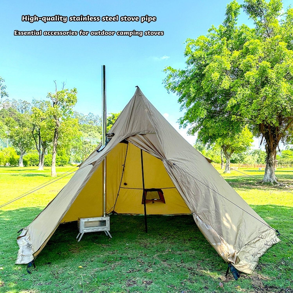 4 Stove Pipe and 90 Degree Elbow Pipe 2.36 Inch Camping Wood Stove