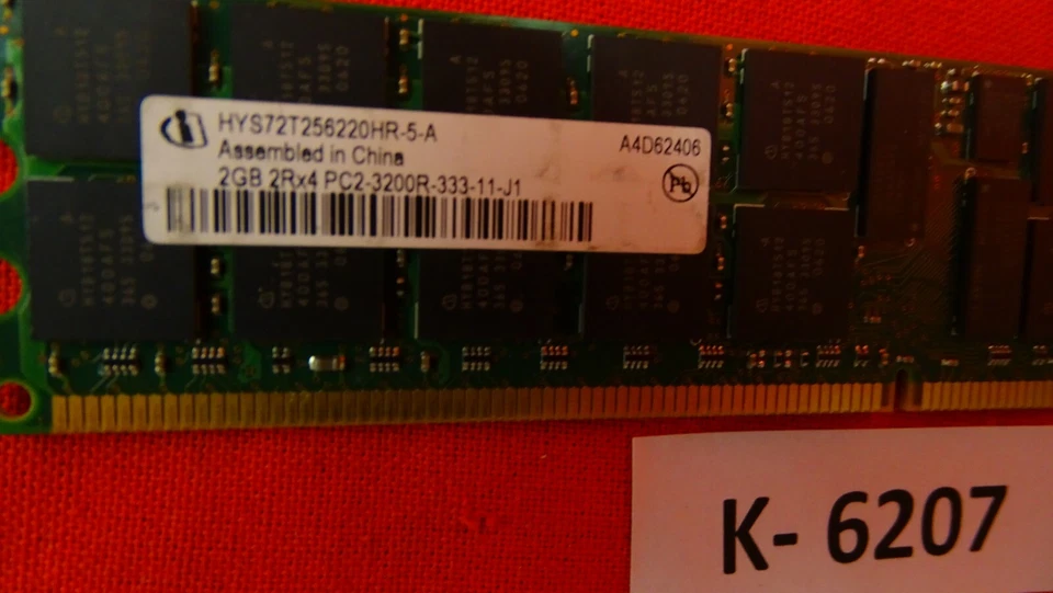 2GB Qimonda DDR2-400 PC2-3200R ECC Reg Server-Ram HYS72T256220HR-5-A IBM - Image 2 of 2