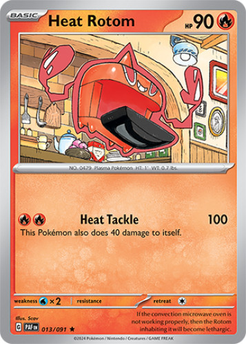 1x Heat Rotom 013/091 HOLO RARE Paldean Fates Pokemon TCG Card NM