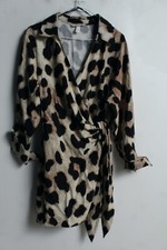 H&M Womens Leopard Wrap Dress - Size S Small  (j49)