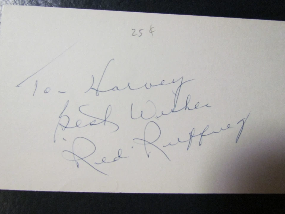 Tarjeta indexada firmada por Red Ruffing con certificación JSA  Foto 2 de 4