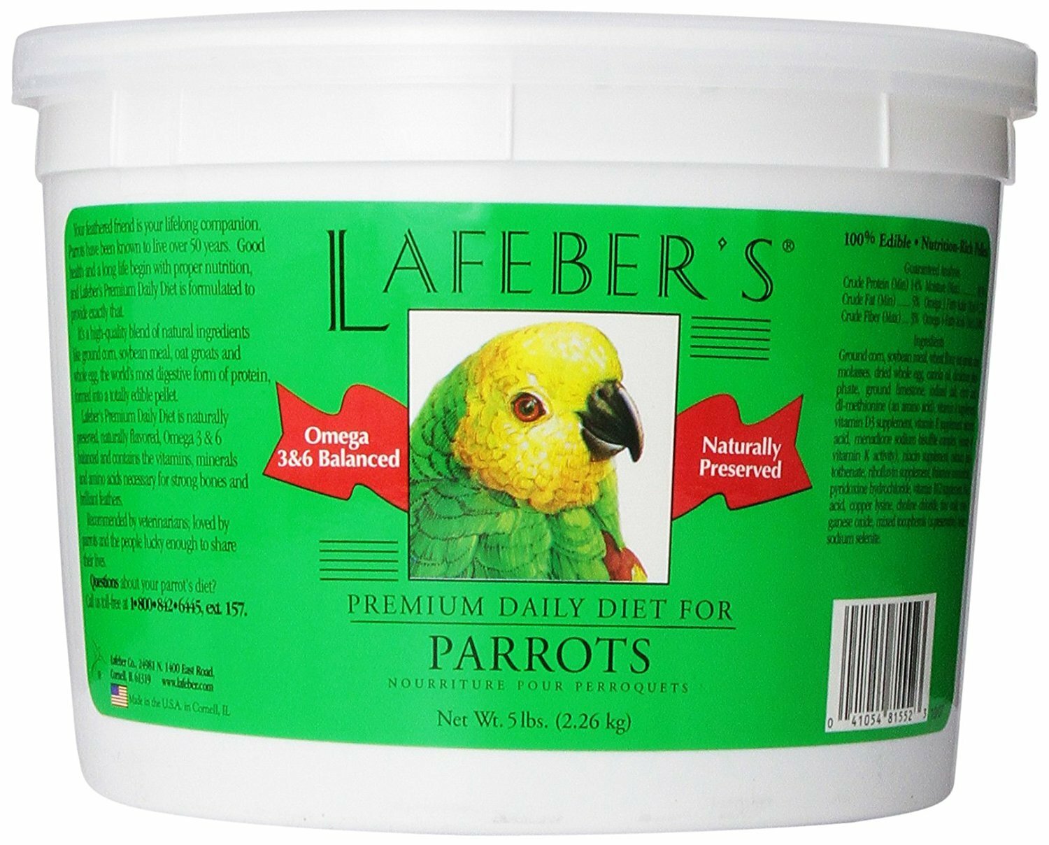 Lafebers Premium Daily Diet for Parrots Net Wt. 5 lbs
