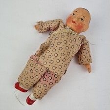 Vintage Small Chinese Painted Doll Lacquer? Papier-mache? 14.5cm Long