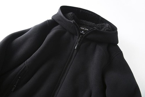 Fleece Lambswool Windproof Warm Men's Outdoor Casual Hooded Jacket Coat Cotton - Bild 17 von 28