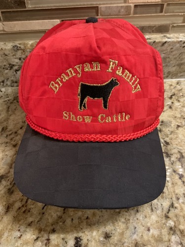 Vintage Show Cattle Hat Branyan Family Logo Cap Checkerboard Old School USA EUC! - Picture 10 of 12