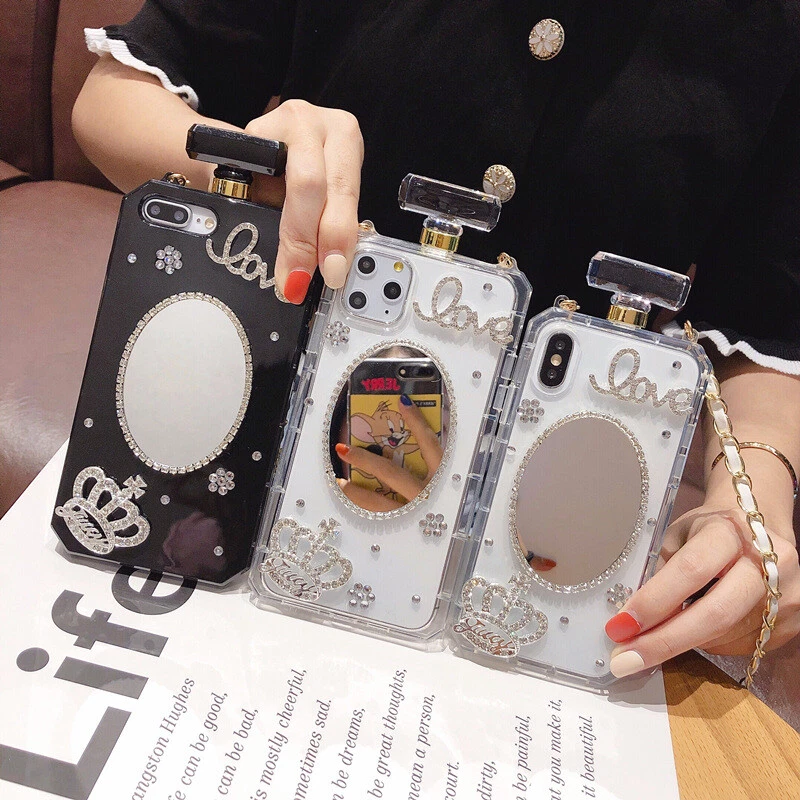Crystal purfume bottle bling mirror love phone case for iphone and Samsung - Image 4 of 4