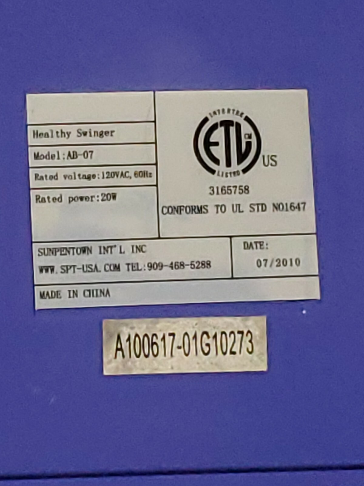 SUNPENTOWN HEALTHY SWINGER LEG CIRCULATION MASSAGER STIMULATOR MACHINE