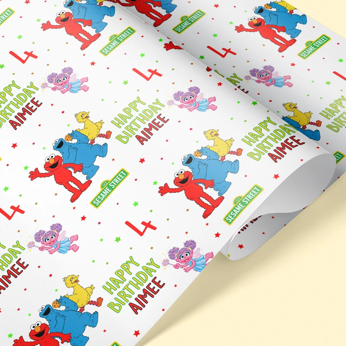 SESAME STREET Personalised Wrapping Paper Add Name Elmo wrapping paper