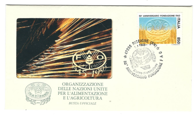 G 446 C&c 2484 Card New IN Envelope Official With Cancellation Riccione Fao 1995