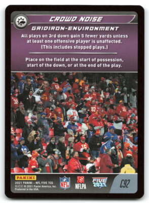 2021 Panini NFL Five #C92 Crowd Noise Kansas City Chiefs Common