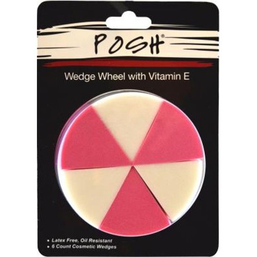 5 PACK Posh Makeup Foundation Sponge Blender, Wedge Wheel with