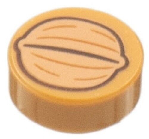 LEGO Medium Nougat Tile Small Round 1 x 1 Stud with Walnut Food Pattern 23-1 - Picture 1 of 1