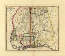 Map of Mississippi and Alabama territory 16x18