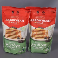 Arrowhead Mills Oat Flour Pancake & Waffle Mix, 16 Ounce   [ Pack of 2 ]