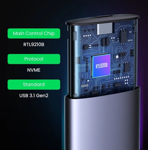 SSD Case M.2 NVMe 5Gbps USB C 3.2 Gen2 SSD Enclosure Tool-Free External Adapter - Picture 16 of 27