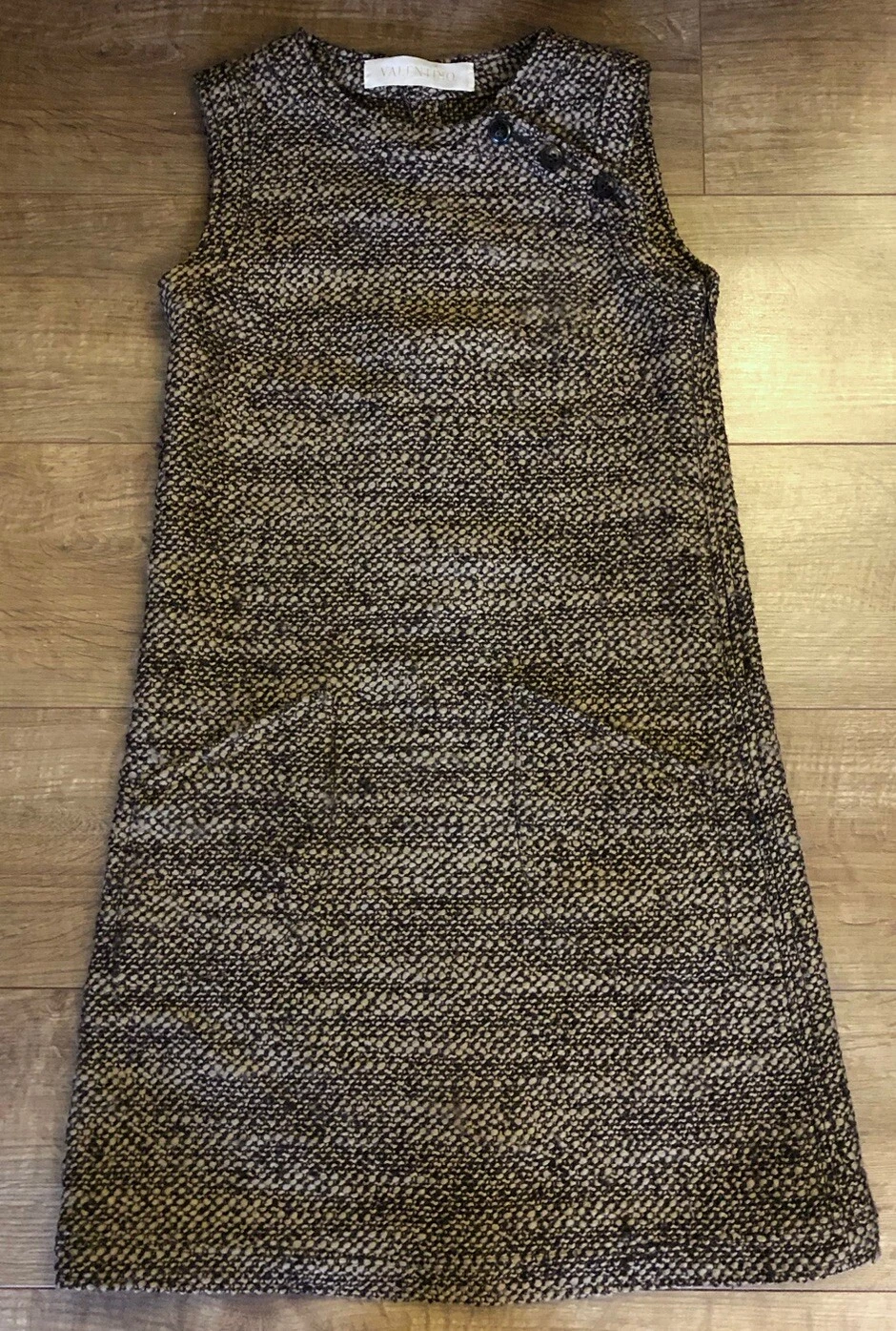 ??VALENTINO Abito a tubino senza maniche in misto lana lavorato a maglia taglia XS