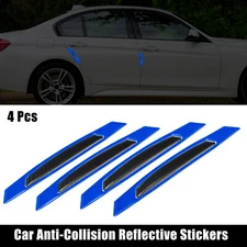 4 Pcs Car Door Edge Reflective Stickers Protection Guard Sticker Black Blue