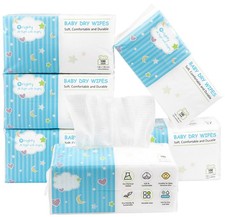 Baby Dry Wipes - Super Soft Gentle Baby Washcloths, Use Wet or Dry, 100 Un...