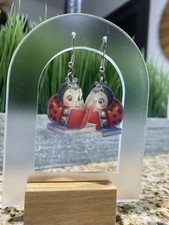 Cute Lady Reading A Book Earrings Pair Gift Jewelry