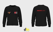 FELPA girocollo  TRIBUTO DUCATI nera bianca  xs s m l xl 2xl 3xl