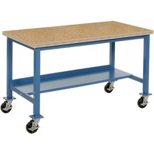 Mobile Production Workbench Shop Top Safety Edge 48"W x 30"D Blue