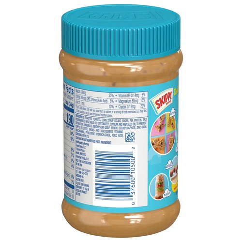 Mantequilla de maní cremosa totalmente natural reducida en grasa - Conveniente paquete de 12, 16,3 oz cada una - Imagen 6 de 10